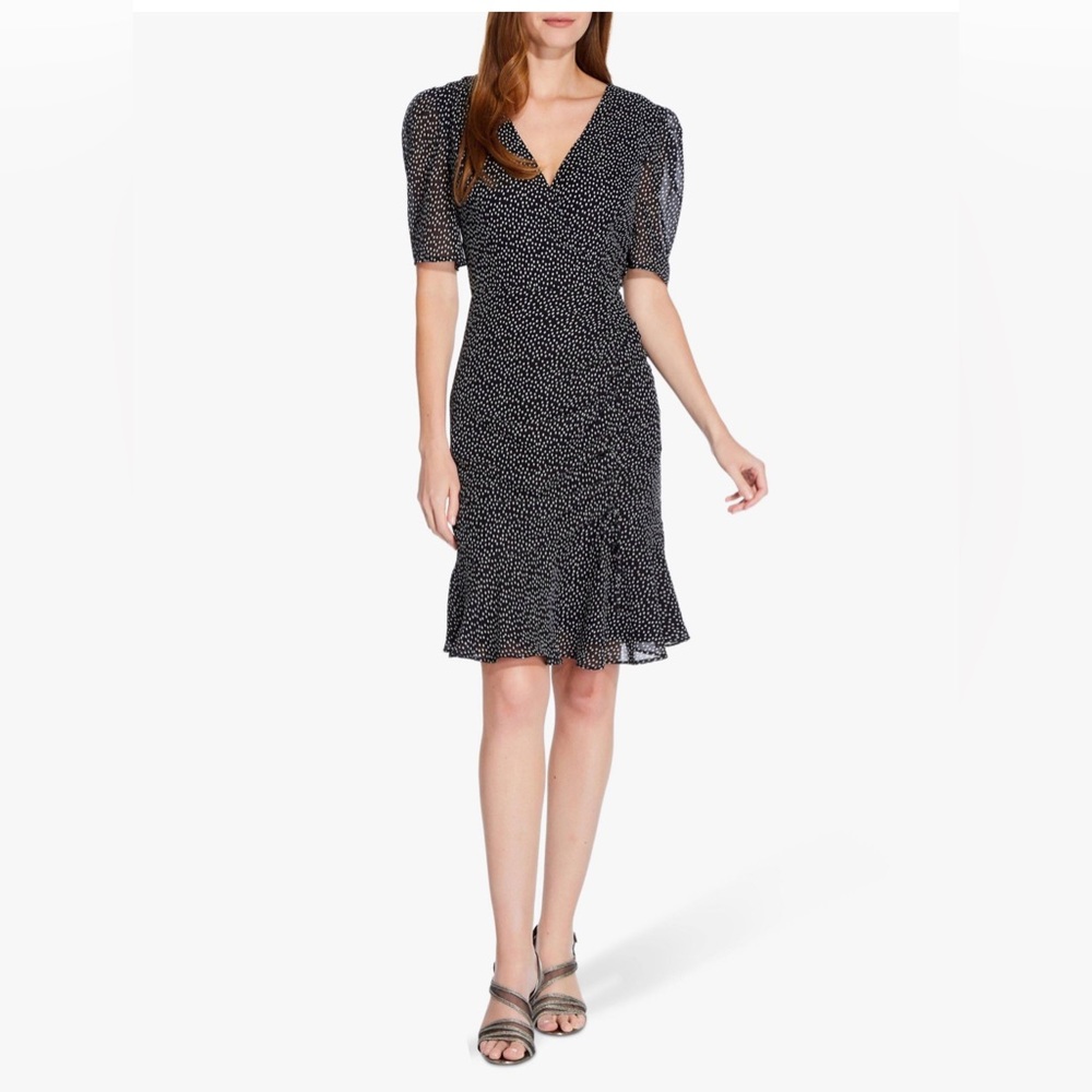 Adrianna Papell Darling Dot fairy Shirred dress